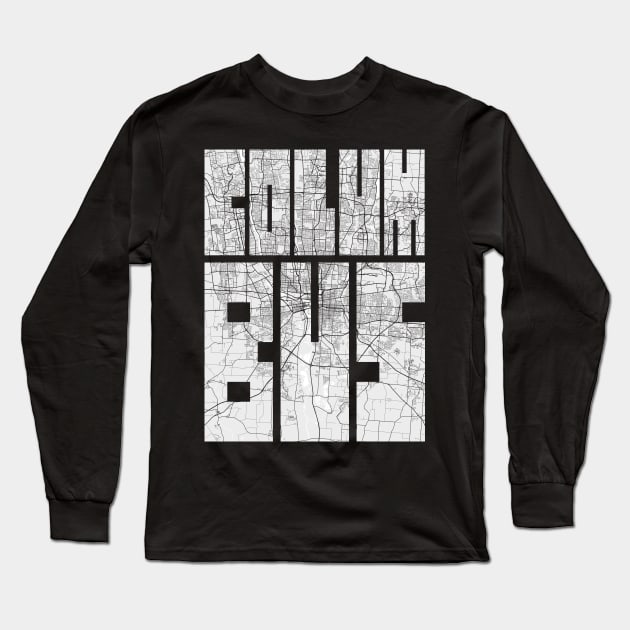 Columbus, Ohio, USA City Map Typography - Light Long Sleeve T-Shirt by deMAP Studio